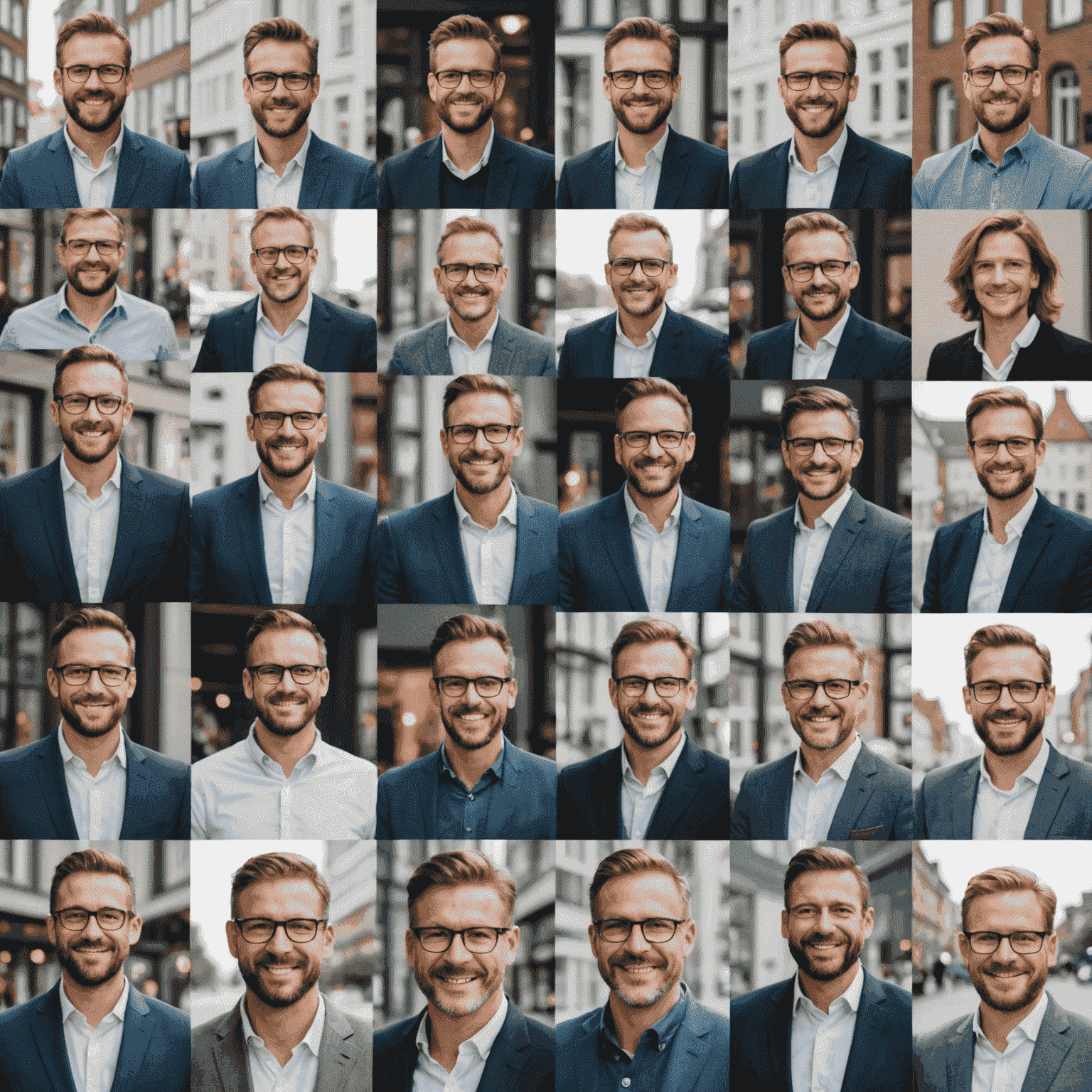 Collage von erfolgreichen lokalen Unternehmern aus Düsseldorf