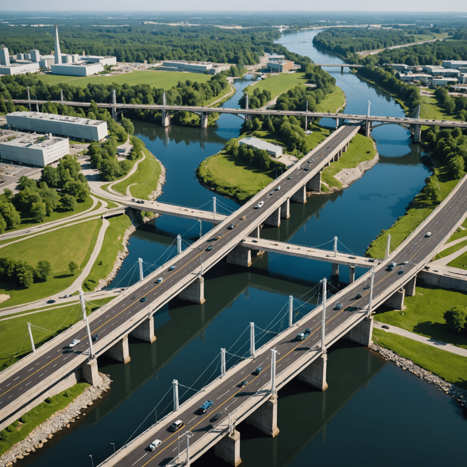 Montage von Infrastrukturprojekten: Brücken, Straßen, Glasfaserkabel und erneuerbare Energieanlagen